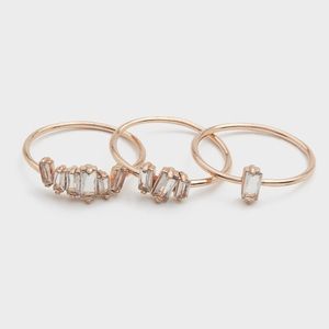 Gorjana Amara Ring Set - Rose Gold // NWT // Size 7